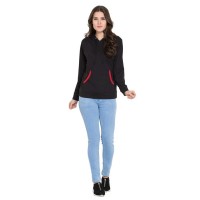 Black & Red Stripe Hoodies For Women